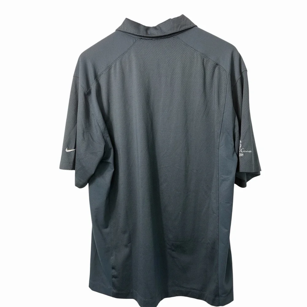 Nike Golf Polo Shirt Mens Large Gray Dri Fit Palmer Course La Cantera Logo